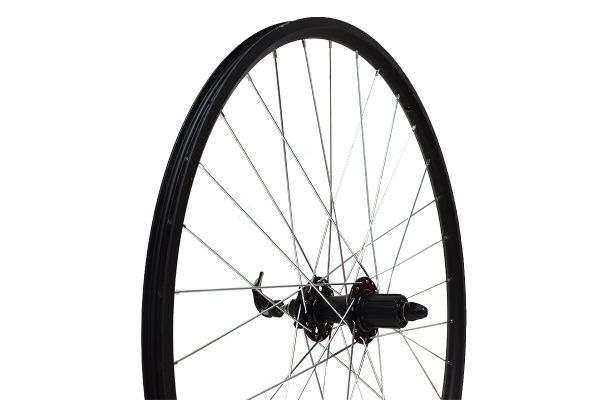 Колесо 27,5"MTB заднее под кассету на 8-9 передач, двойной обод Qijian DA-18 27,5"32H, Втулка задняя Solon DH902R 32H Disc,2 промподшипника, крепление IS6, цвет черный